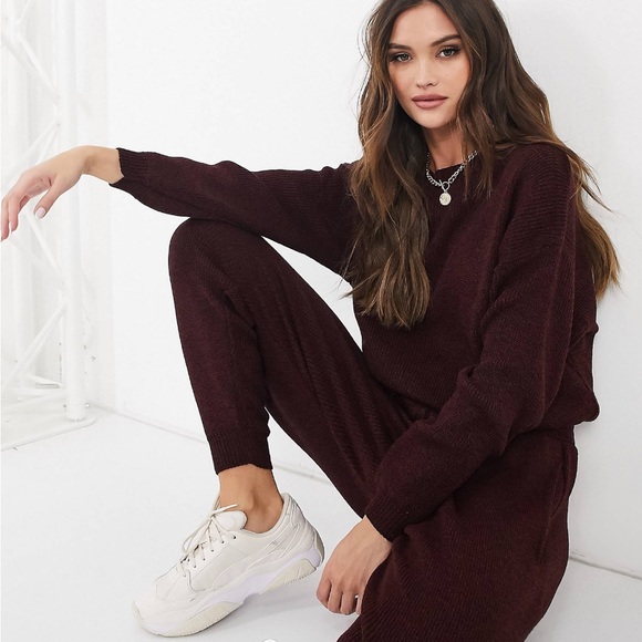 Burgundy Knit Loungewear Set - Picture 3 of 4